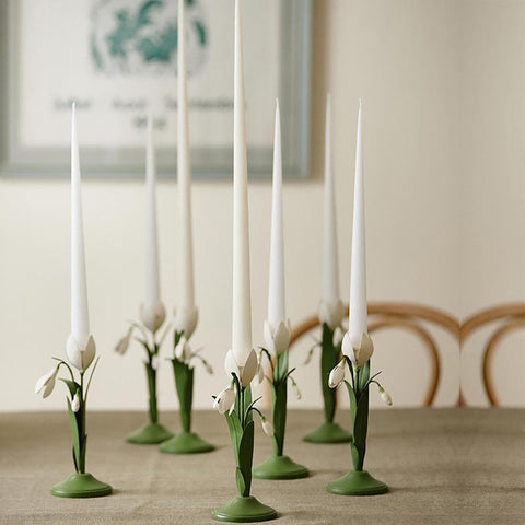 Pretty Snowdrop Candle Holders