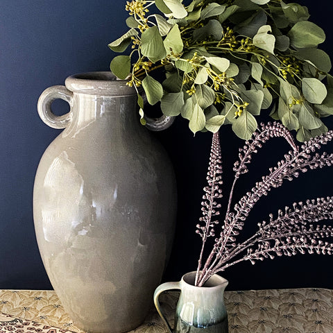 Ceramic Berber Grey Green Vase by Bungalow.