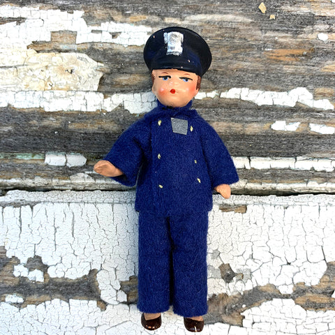 Hertwig Antique Miniature Policeman Boy Doll