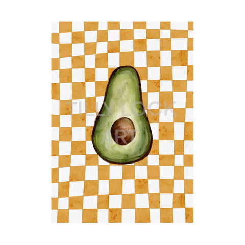 Avocado - Orange Print by Tilly Lock Art