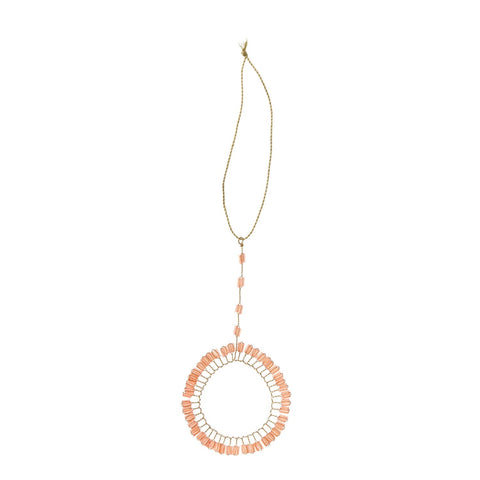 Beaded Ornament Hoop 'Mio Coral' by Bungalow of Denmark