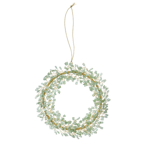 Beaded Ornament Wreath 'Mio Jade' by Bungalow of Denmark