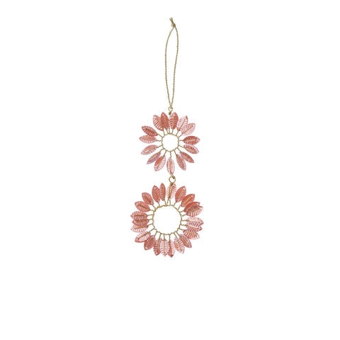 Beaded Ornament Hoops 'Lira Cerise' 10cm by Bungalow of Denmark