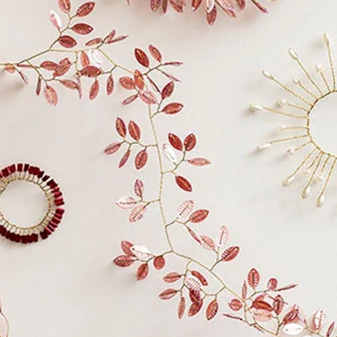 Garland 'Beaded Lira Cerise' 100cm by Bungalow of Denmark