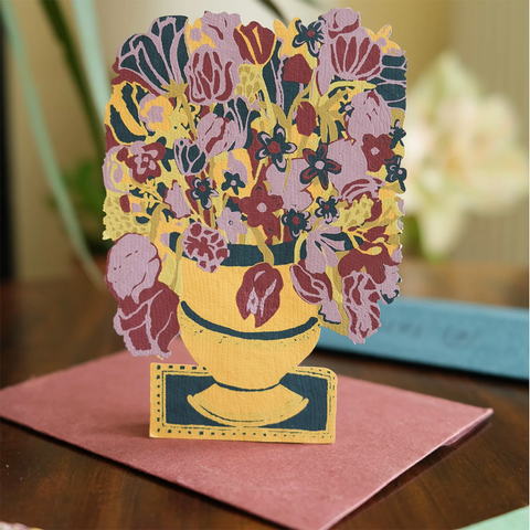 Greeting Card 'Bloomsbury Ochre Vase' by East End Press