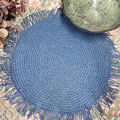 Twisted Grass Placemat 'Blue' by Bungalow of Denmark