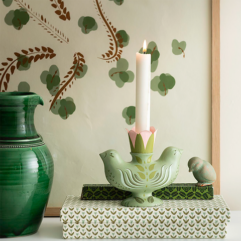 Candle Holder 'Twin Birds Fern' by Bungalow of Denmark