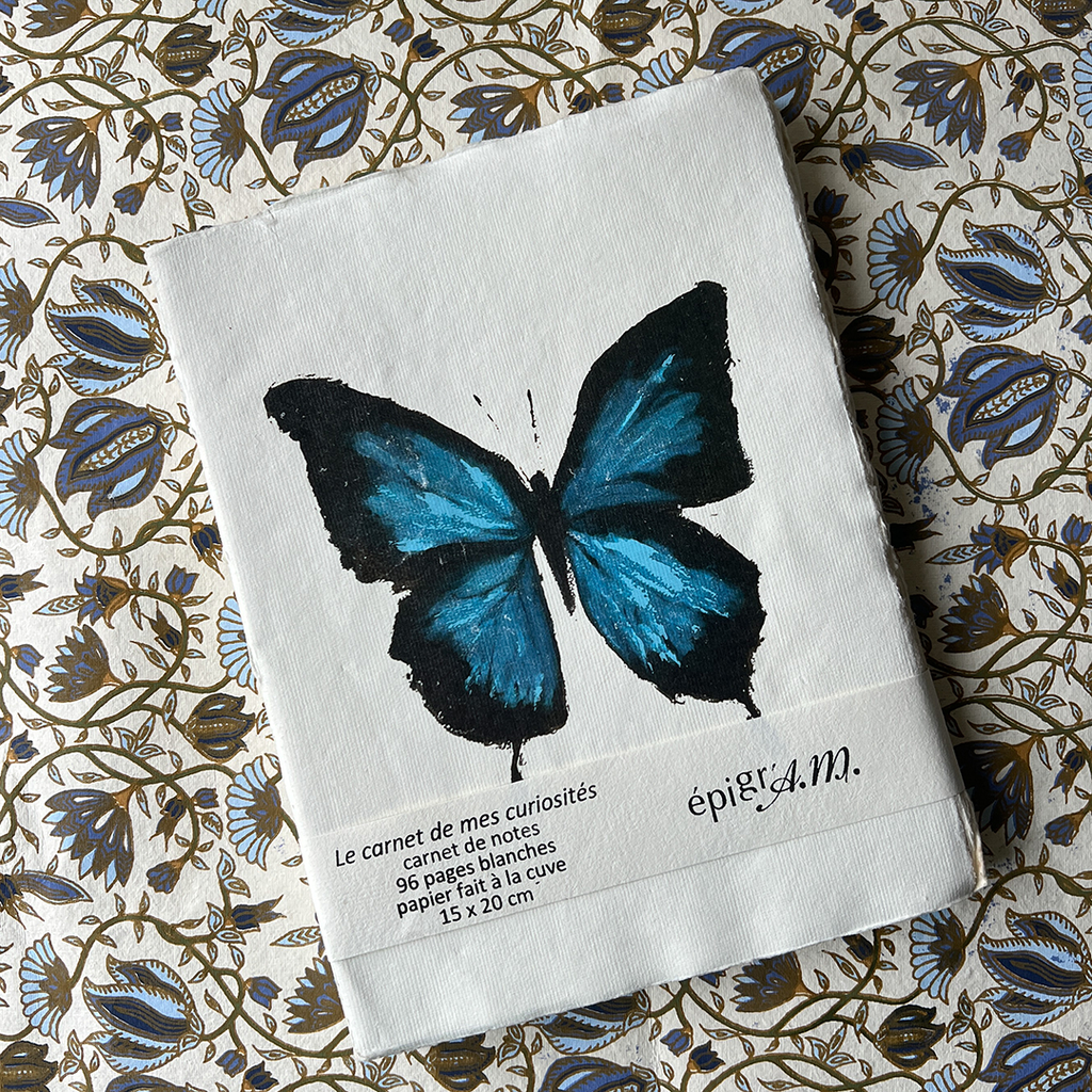Blue Butterfly Artisanal Notebook. A5.