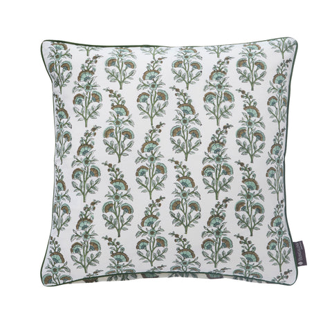 Cushion 'Calla Ivy' Hand Block Printed Cotton by Bungalow of Denmark