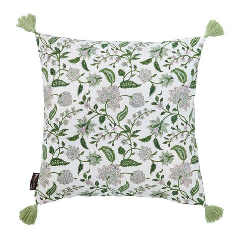 Cushion 'Divya Parrot' Hand Block Printed Cotton by Bungalow of Denmark