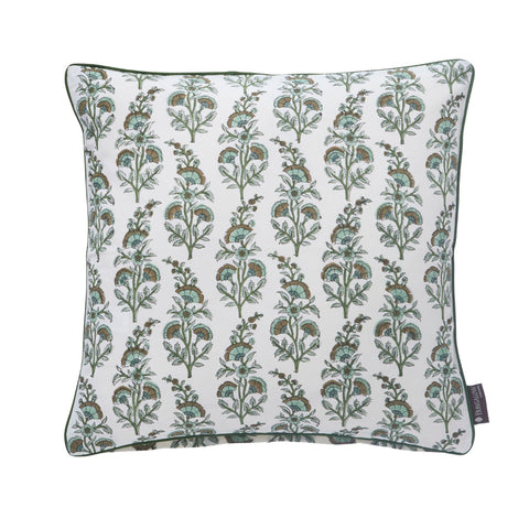 Hand Block Printed 'Calla Ivy' Cotton Cushion by Bungalow of Denmark