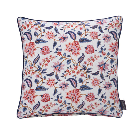 Hand Block Printed 'Divya Royal Blue' Cotton Cushion by Bungalow of Denmark
