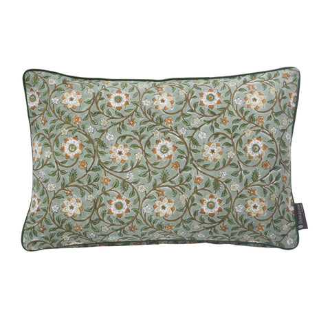 Hand Block Printed 'Roja Forest' Cotton Cushion by Bungalow of Denmark