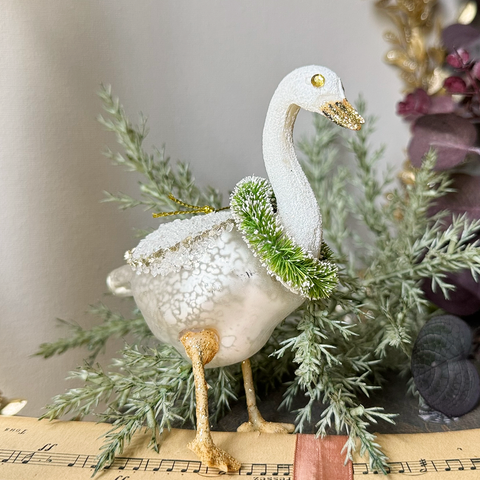 Xmas Ornament 'Goose White' Hanging Decoration by Bungalow of Denmark