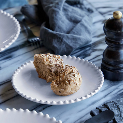 Pearl Collection 'White Bread Plate' by Costa Nova of Portugal