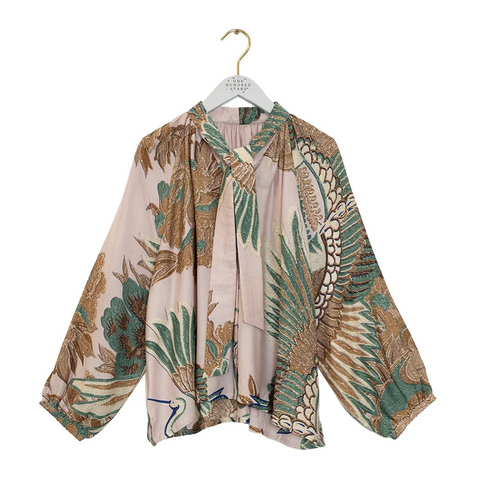 Pussy Bow 'Crane Plaster Pink' Blouse by One Hundred Stars