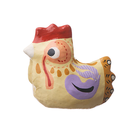 Papier Mâché 'Lilac' Chicken 6.5cm SINGLE by Bungalow of Denmark