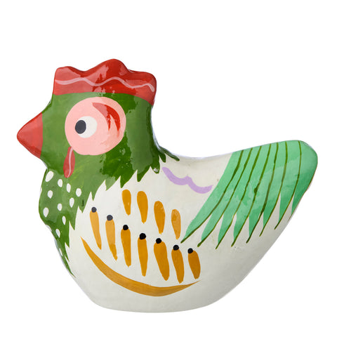 Papier Mâché 'Fern' Rooster 9cm by Bungalow of Denmark