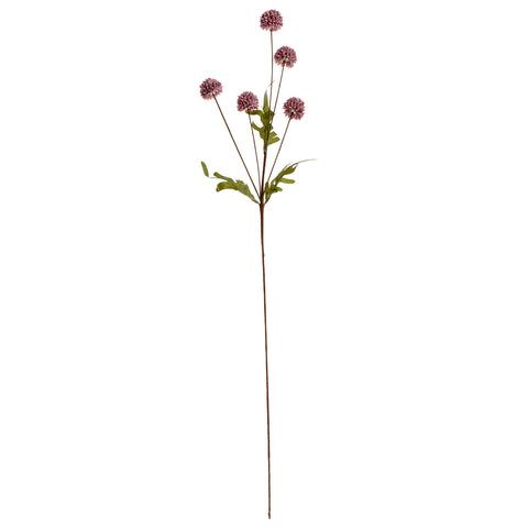 Faux 'Allum Pompom - Lilac Rose' Flower Stem by Bungalow of Denmark