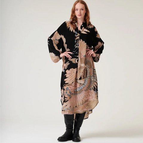 Darcy 'Crane Black' Dress by One Hundred Stars