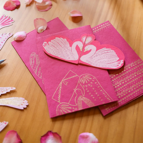 Greeting Card 'Kissing Swans' by East End Press