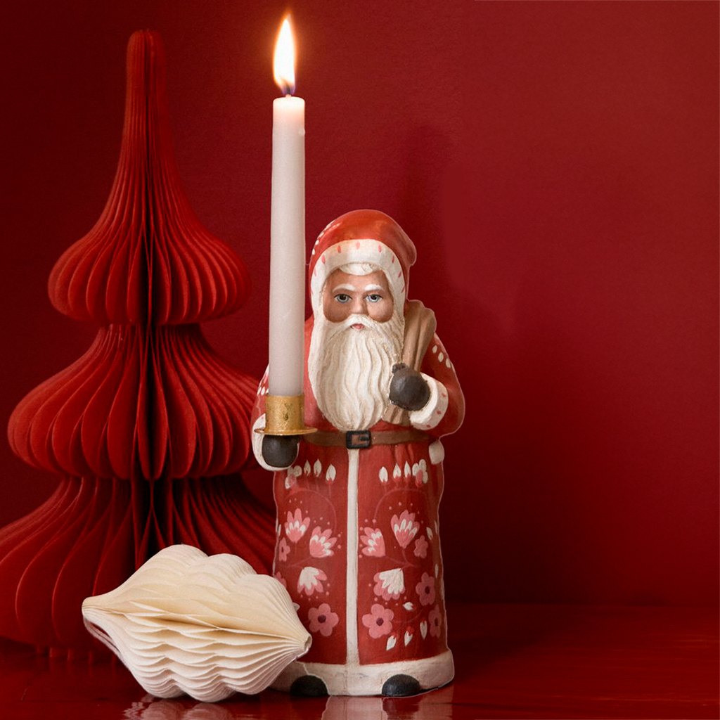 Candle Holder Santa 'Marigold Red' by Bungalow of Denmark