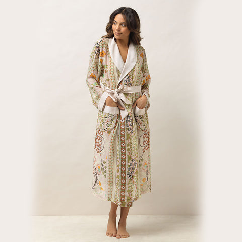 'Flower Arch Sage Dressing Gown' by One Hundred Stars.