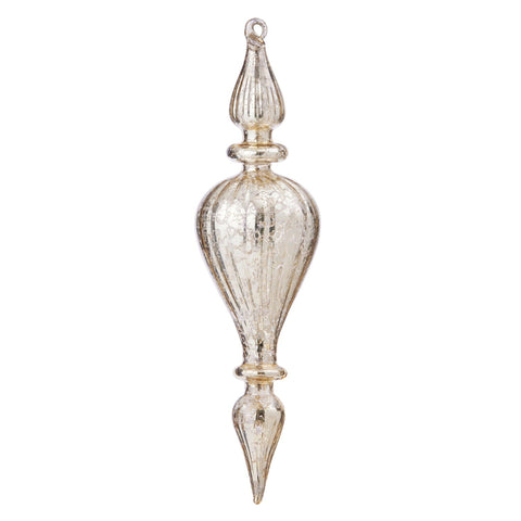 Glass Icicle 'Cone Champagne' Hanging Christmas Decoration by Bungalow of Denmark
