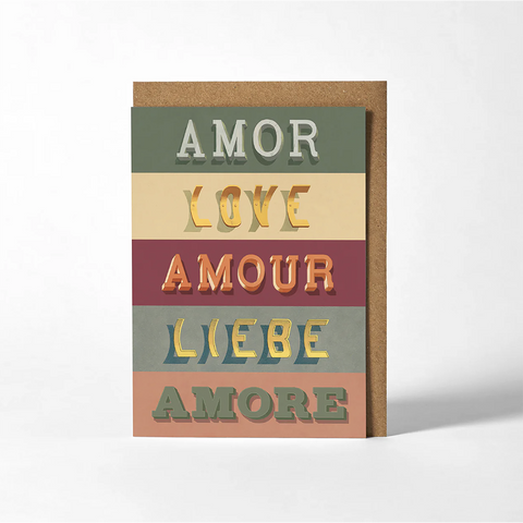 Greeting Card 'Amour Love Amour' by Roomytown UK