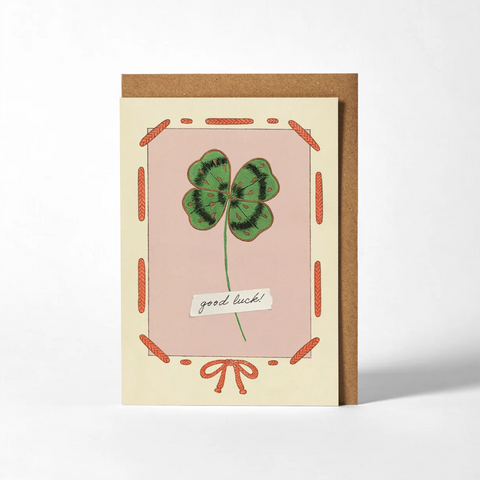 Greeting Card 'Good Luck Clover' by Roomytown UK