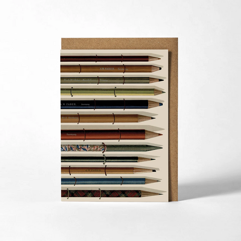 Greeting Card 'Vintage Pencils' by Roomytown UK