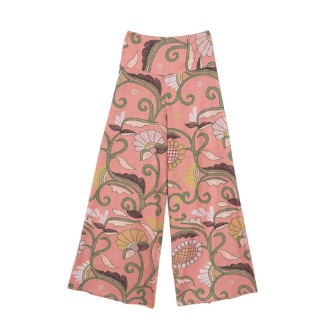 Palazzo 'Giant Kantha Dusk' Pants by One Hundred Stars