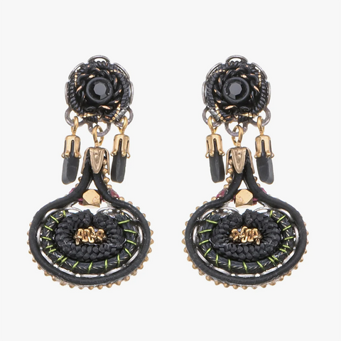 'Gilded Black Set - Blackora Earrings' by Ayala Bar