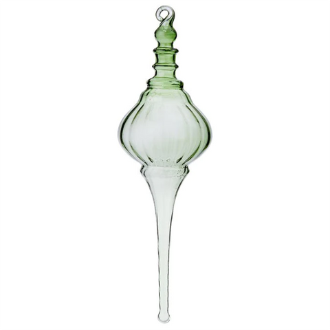 Green Glass Icicle Dome Decoration.