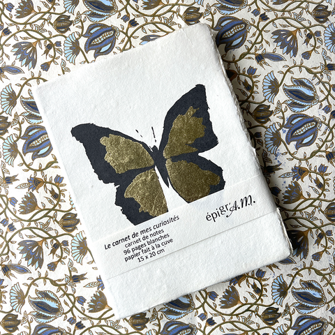 Gold Butterfly Artisanal Notebook. A5.