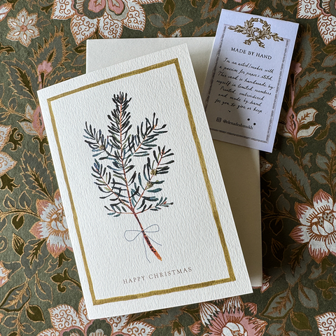 Greeting Card 'Happy Christmas Sprig 2025' by Artist Elena Deshmukh