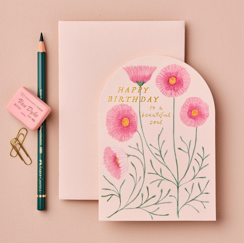 'Happy Birthday to a beautiful soul' Birthday Card by Wanderlust