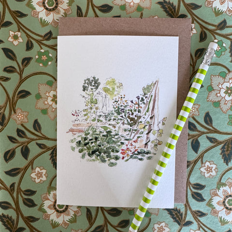 Greeting Card 'Allotment Sketch' by Imogen Partridge