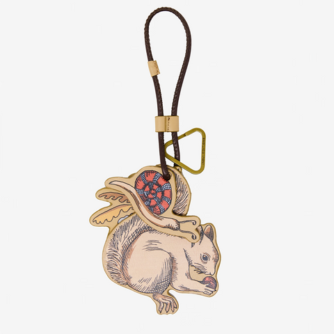 Key Chain 'Rococo' 100% Leather in Beige by Inoui Editions