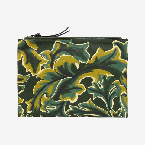 Pouch Bag 'Leonard' 100% Cotton with 100% Leather in Khaki by Inoui Editions