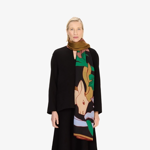 Scarf 100 'Runaway' 100% Wool in Black by Inoui Editions