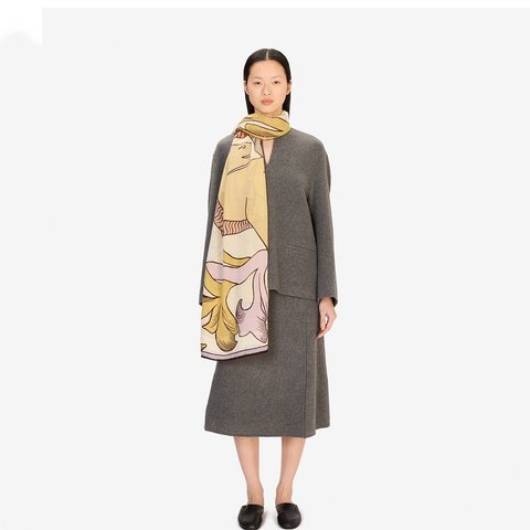 Scarf 100 'Runaway' 100% Wool in White by Inoui Editions