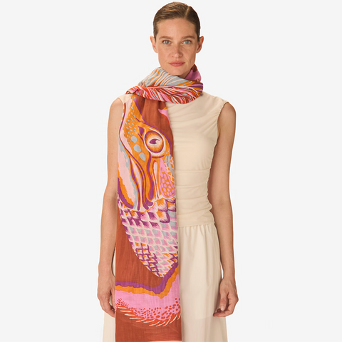Scarf 'Shawl 100 Croco - Caramel' by Inoui Editions
