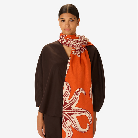 Scarf 'Shawl 100 Vague - Orange' by Inoui Editions