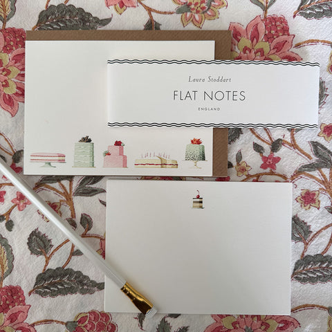 Flat Notes 'Cakes' Set of Twelve by Laura Stoddart