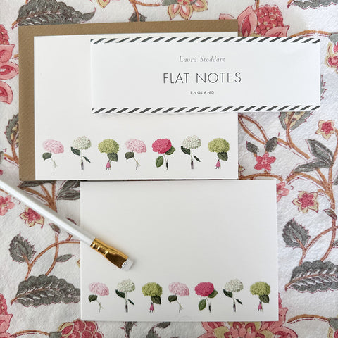 Flat Notes 'In Bloom - Hydrangea' Set of Twelve by Laura Stoddart