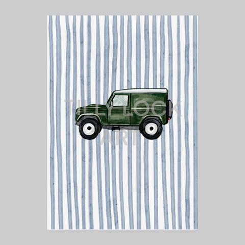 Landrover Blue Print by Tilly Lock Art