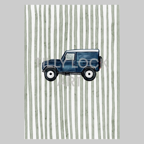 Landrover Green Print by Tilly Lock Art