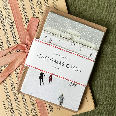 Christmas Cards 'Skating at Kew' Ten Pack by Laura Stoddart