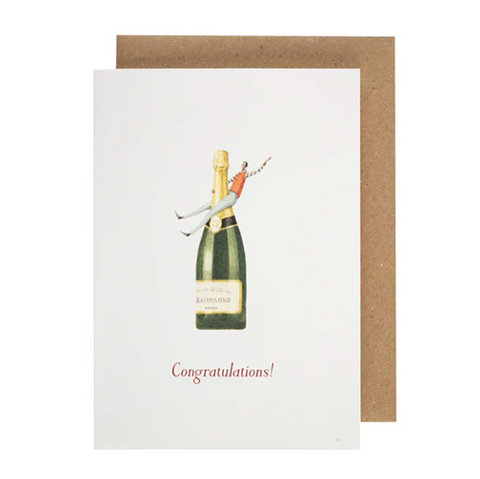 Greeting Card 'Champagne Boy' Small by Laura Stoddart